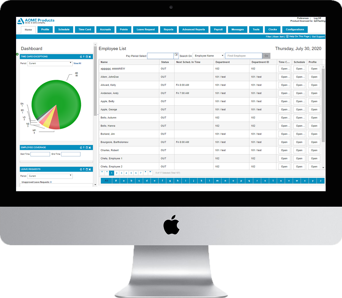 Time+&+Attendance+(AsureForce)+Dashboard+in+Monitor