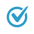 light blue checkmark