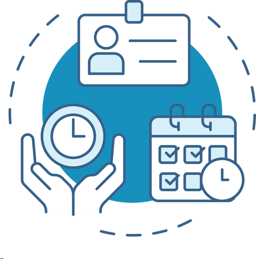 time tracking icons cluster